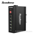 Scodeno 10/100 M Base-T 5 porte POE+ Switch di rete Ethernet di livello 2 IP40 Switch industriale di qualità di livello industriale